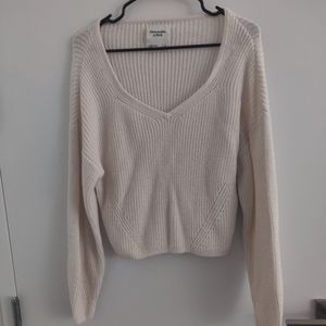 Cream low cut sweater
